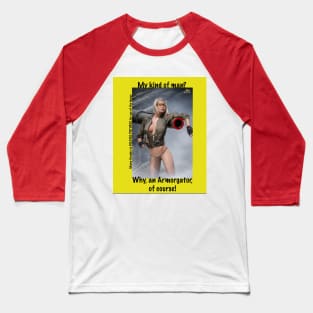 Armorgator Babe 12 - Yellow Background Baseball T-Shirt